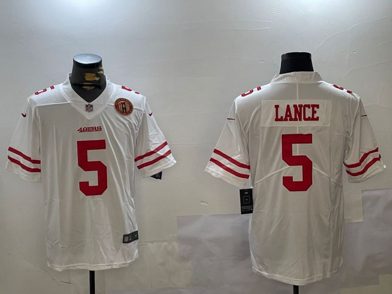 Men San Francisco 49ers #5 Lance White Second generation 2024 Nike Limited NFL Jersey style 10